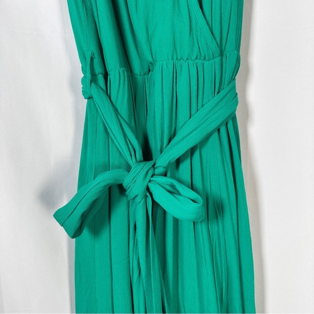 ee:some Emerald Green Wrap Maxi Dress Sleeveless Slit Womens M Wedding Guest - Picture 12 of 15